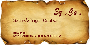Szirányi Csaba névjegykártya