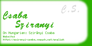 csaba sziranyi business card