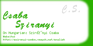 csaba sziranyi business card